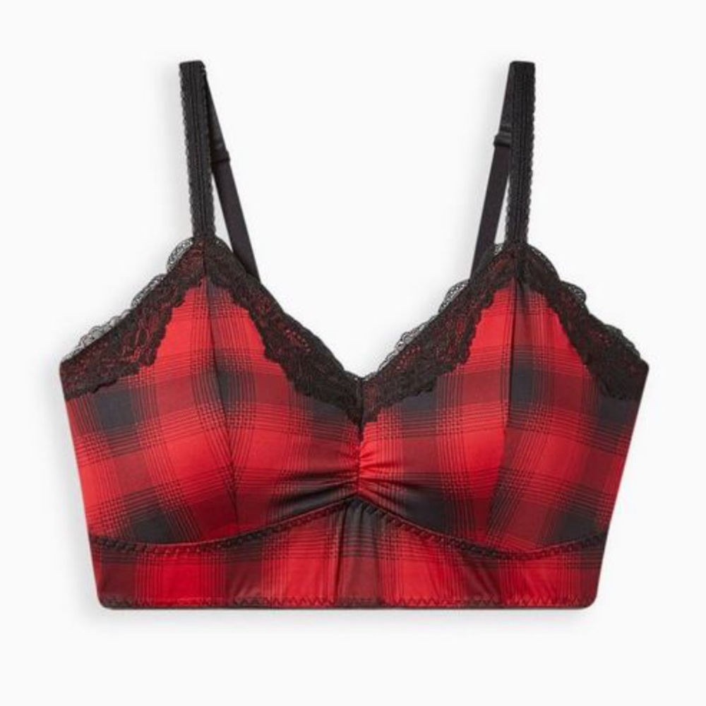 Torrid 2X Epic Red Lightly Lined Microfiber Longline Bralette NWT - Picture 4 of 10